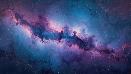 Obraz premium Nebula and cosmic space filled with stars, a backdrop for editorial design