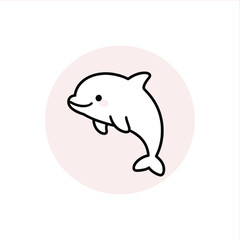 Delightful dolphin illustration brings whimsical charm to children's books, educational resources, and playful designs, perfect for marine themes and adorable projects