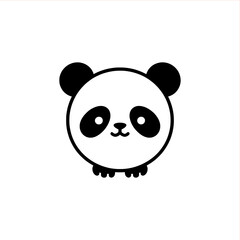 Adorable panda face evokes playful innocence, perfect for children's products and branding, with simple, clean lines for versatile applications and a charming appeal