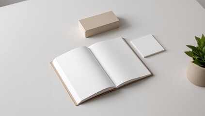 Blank Page notebook resting on a desk, suitable for note-taking and brainstorming