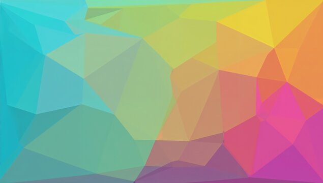 Multicolor polygonal illustration featuring blue, yellow, and orange triangles, suitable for a geometric design background