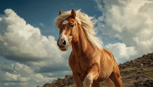 Dynamic pony close-up