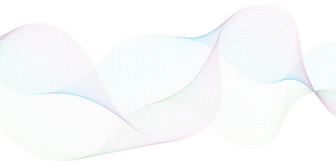 Abstract backdrop with colorful wave gradient lines on white background. Modern technology background, wave design. Vector illustration