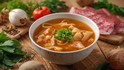 Soup crafted from lotus root, fiber-dense choice