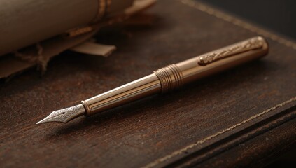 Fototapeta premium Antique writing tool, ideal for calligraphy and detailed note-taking
