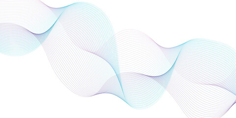 Abstract colorful gradient wave element for design. Digital frequency track equalizer. Stylized line art background. Vector illustration.