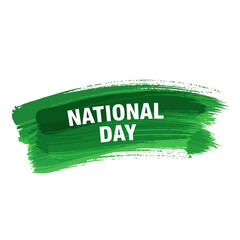 Celebrate national days with this vibrant green brushstroke design, perfect for posters, banners, and social media campaigns that evoke patriotism and pride