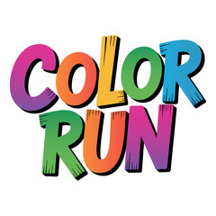 The words 'Color Run' are displayed in a fun, vibrant, multicolored font.