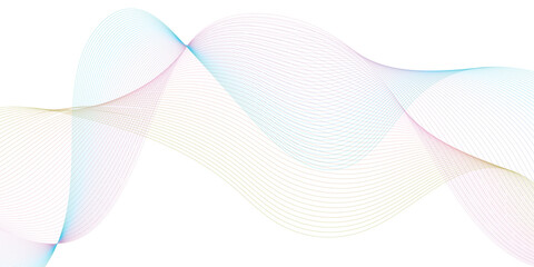 Fototapeta premium Abstract wave element for design. Digital frequency track equalizer. Stylized line art background. Vector.