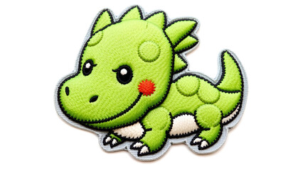 Fototapeta premium Kawaii mint dino applique