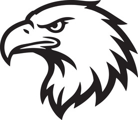 Obraz premium Eagle Head Silhouette Vector , Bird of Prey Icon ,Strong Sharp Outline