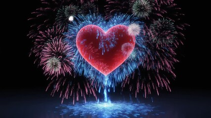 Emotional Bleeding Heart Firework with Blue Light Drips