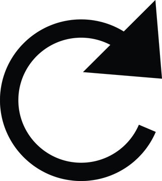 Clockwise Refresh Arrow Icon &ndash; Black Circular Symbol