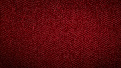 Fototapeta premium Richly textured fabric in deep red featuring a distinct weave pattern, ideal for vintage decoration and clothing