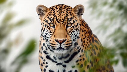 Naklejka premium Painting featuring a Leopard, showcasing the beauty of wildlife art