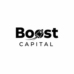 Boost Capital Logo Featuring a Rocket Launching Upward, Symbolizing Growth and Investment.