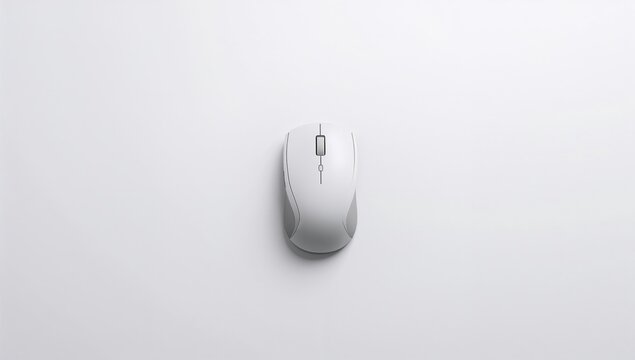 Wireless mouse from above on a light background, efficient design