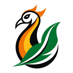 Fototapeta premium A modern stylized peacock mascot vector logo design