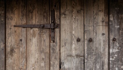 Antique wooden entrance with metal handles - Picture