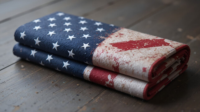 Folded American Flag for Patriot Day Remembrance September 11 Tribute - Powered by Adobe