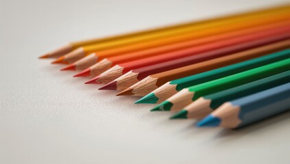 Variety of colored pencils for art education, suitable for creative expression