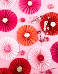 ピンクと赤のひなまつりの雰囲気の背景素材