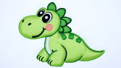 Obraz premium Embroidery Design High-Detail Satin Stitch Dinosaur Patch