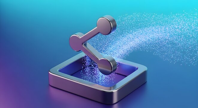 Share icon in a digital environment with connection and communication concept