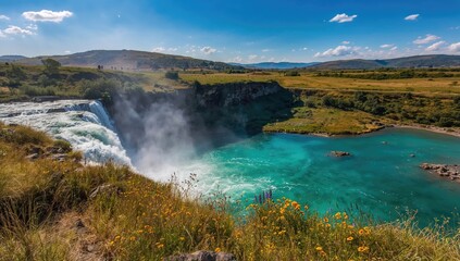 Muradiye Waterfall, cascading water flow, preservation