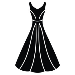 satin dress icon on white