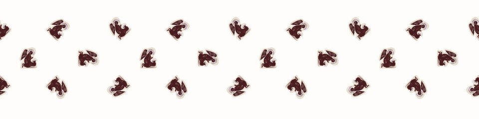 Hand drawn angelic messenger for Christian Christmas vector border. Lino cut Angels with star of Bethlehem trim. Religious nativity scene washi tape.