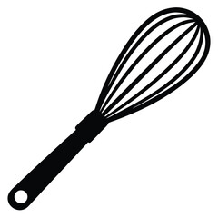 wooden whisk on white background