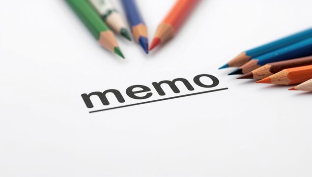 Potential text memo on a white background with pencils, suitable for note-taking or brainstorming