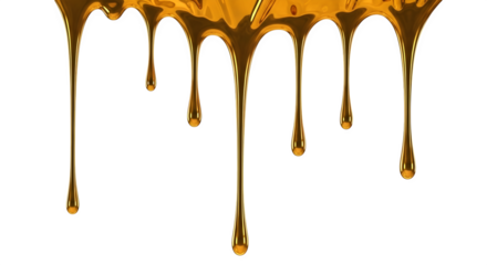 Molten gold dripping in strands