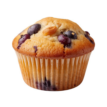 Close-Up Muffin Front View Isolated on White Background &ndash; High-Resolution Studio Lighting Product Photo for Food Packaging and Mockup Design