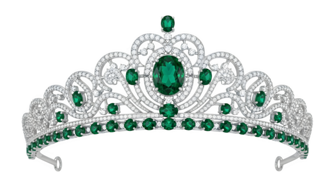 A beautiful emerald and diamond tiara