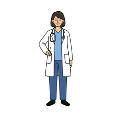 Fototapeta premium Cartoon Female Doctor Standing