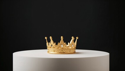 Black backdrop featuring a gold crown, symbolizing luxury and elegance