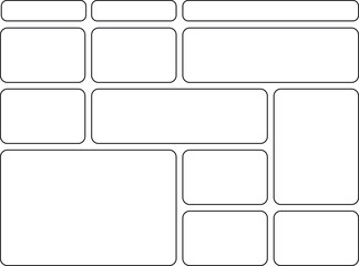 Abstract layout design with rounded rectangles for website presentation and app template interfaces providing a modern style and simplicity of design