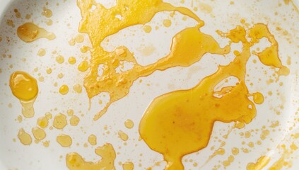 Yellow greasy oil stains on a white surface, potential maintenance issue