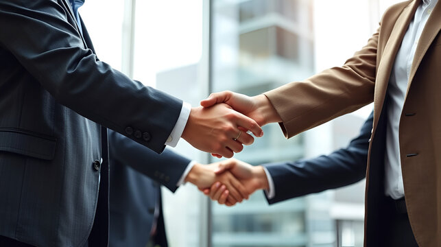 Holding hands with business partners to trust business partners, relationships to achieve future commercial and investment goals.