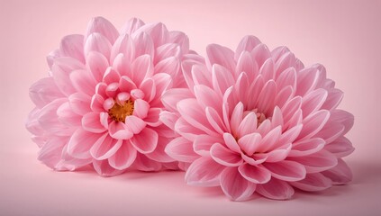 Two delicate pink flowers, soft pastel tones evoke serenity and elegance, ideal for a calming backdrop.