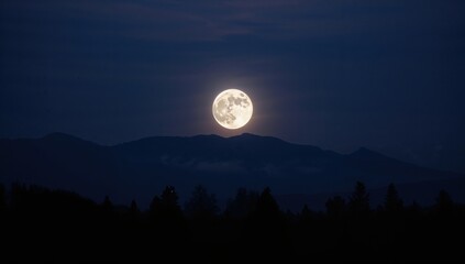 Super full moon illuminating the night sky, showcasing seasonal change