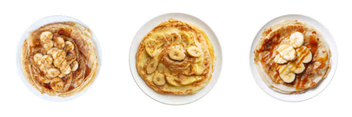 Delicious pancake breakfast with bananas home kitchen food photography cozy atmosphere