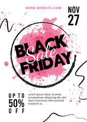 watercolor black friday flyer template vector design illustration