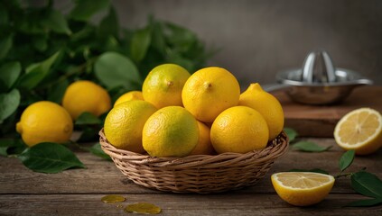 Organic lemons from the market, fiber-dense choice