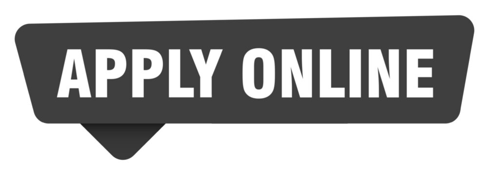 apply online black sign isolated on transpatent background. apply online sticker