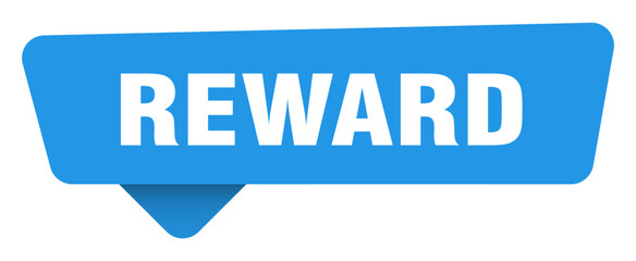 reward sticker. reward blue sign isolated on transpatent background