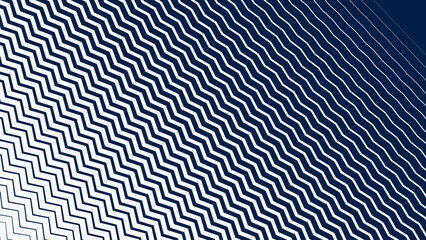 Blue and White Zigzag Stripes Line Abstract Background with Modern Dynamic Geometric Pattern Design