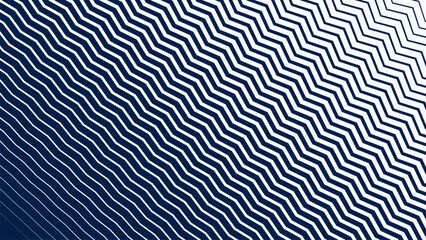 Blue and White Zigzag Stripes Line Abstract Background with Modern Dynamic Geometric Pattern Design